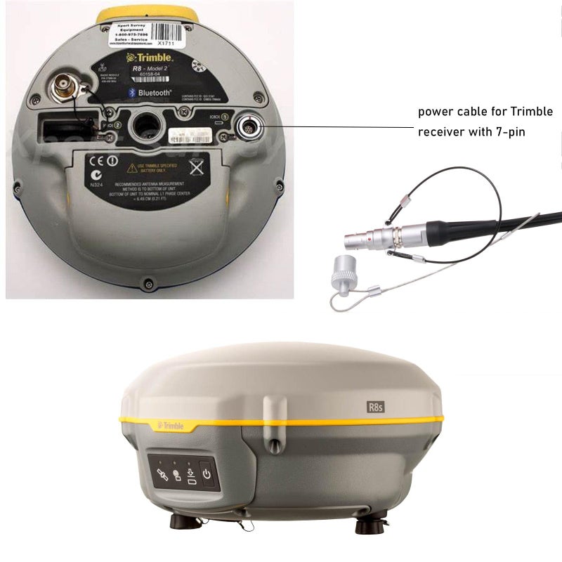 HangTon كابل طاقة HangTon 12V لجهاز Trimble R7 R8 R9 R10 R12 5700 5800 SPS985 GPS RTK GNSS، 7 دبابيس إلى مشابك - Image 4